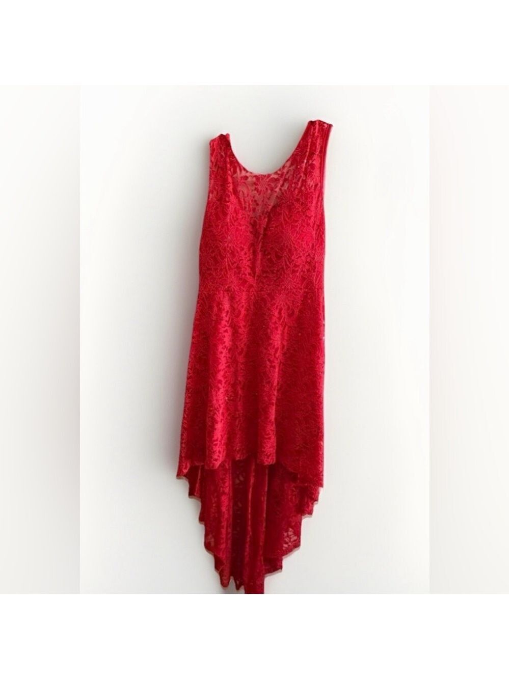 Black Collection Red Hi-Low Lace Dress – Size L